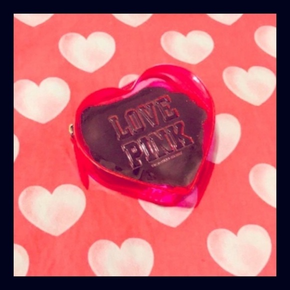 Victoria's Secret PINK Heart Pouch With Black V-String Thong Panties - Picture 4 of 5